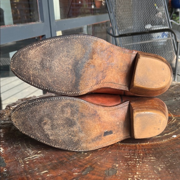 FRYE Classic Cognac Leather Cowgirl/Cowboy Boots - Picture 6 of 7